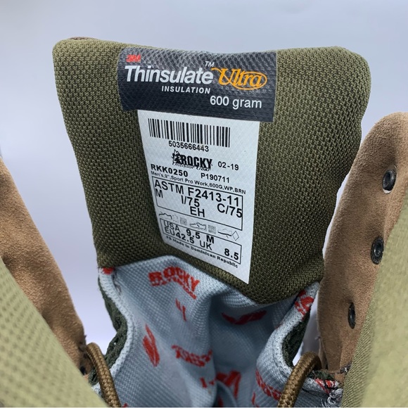 Rocky Sport Pro Size 9.5M Waterproof Insulated 9" Outdoor Boot, RKS0330 - Picture 8 of 11